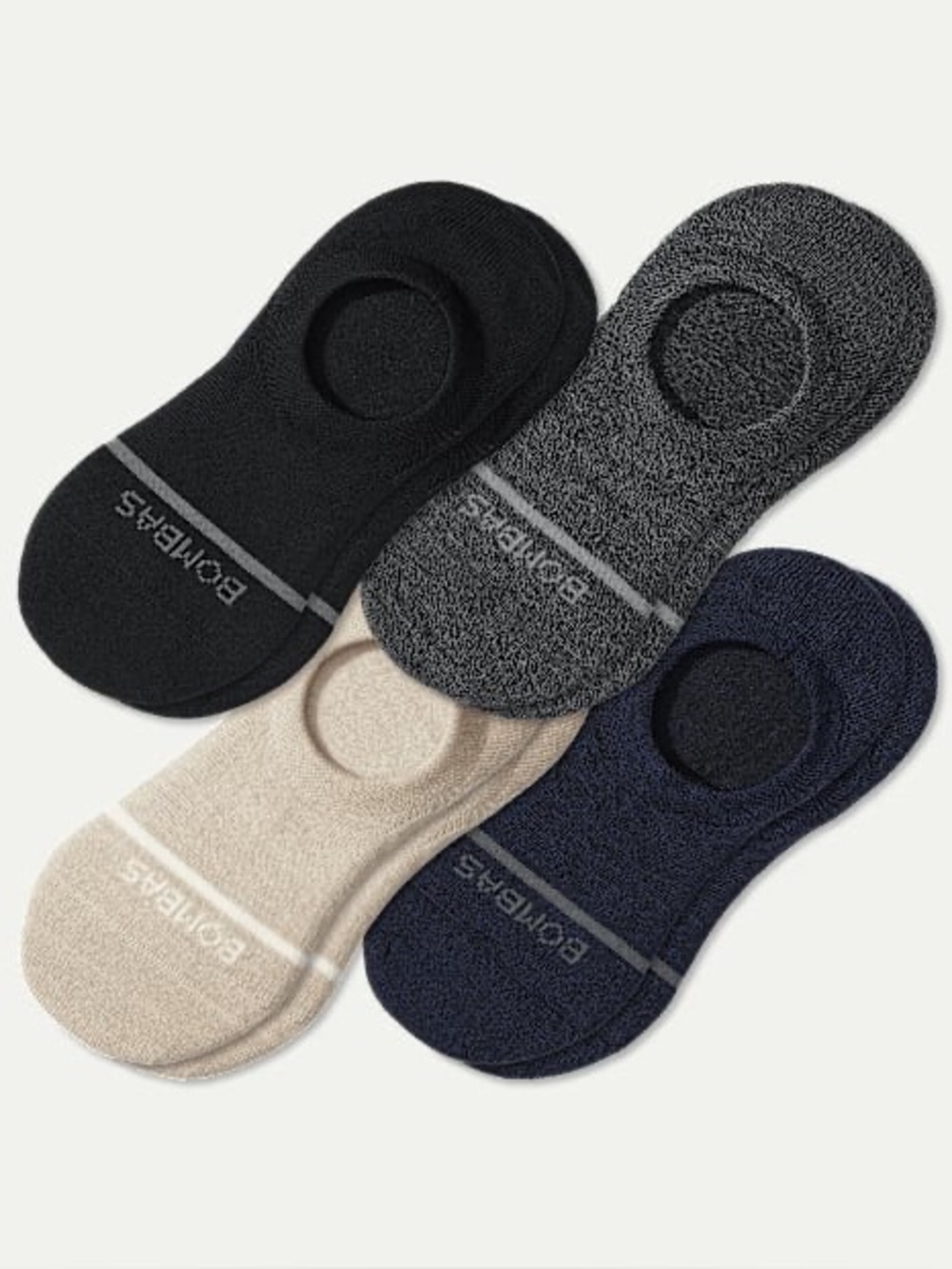 BOMBAS Men's Lightweight Merino Wool Blend No Show Sock 4-Pack